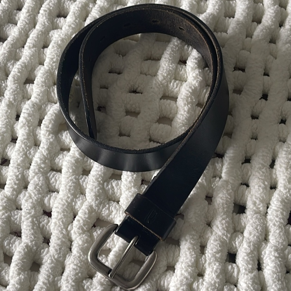 Argentinian, Genuine Leather Belt, dark brown. Silver buckle. 30 1/2/ 35in. EUC